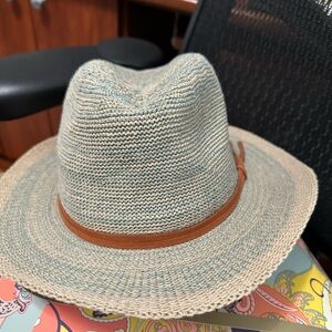 Powder U.K Natalie Natural Women's FedoraHat with leather band NEW IN BOX no tag